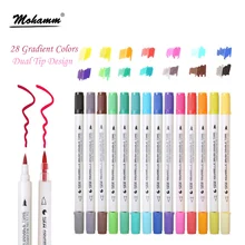 STA 14 шт./лот 28 градиентных цветов двойной наконечник акварельные кисти маркеры на водной основе надписи маркеры ручки раскраска книга для рисования