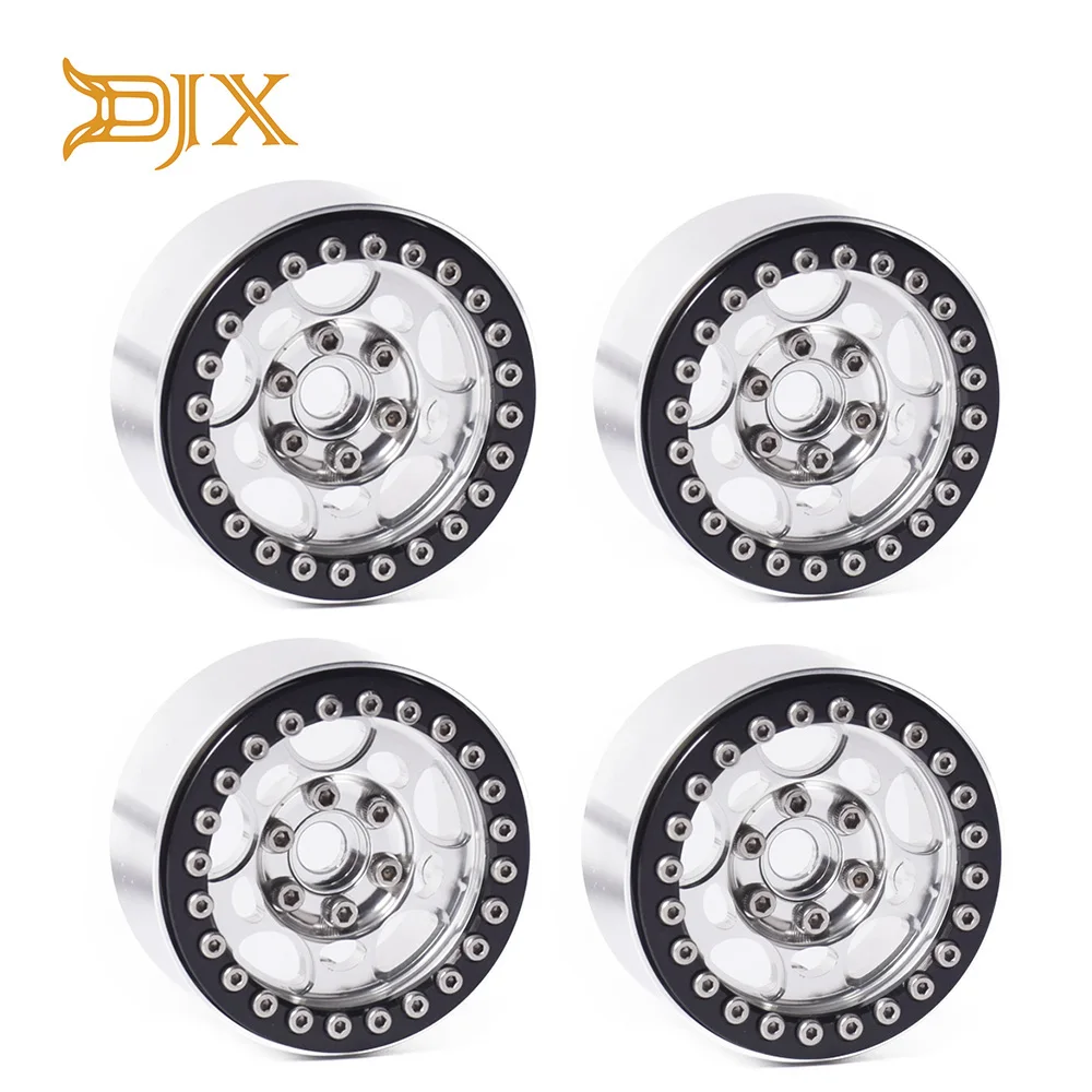 

4PCS Metal 1.9" Beadlock Wheel Rims for 1/10 Scale Rc Crawler Traxxas TRX-4 Axial Scx10 II D90 Tamiya CC01 D110(Sliver+Black)
