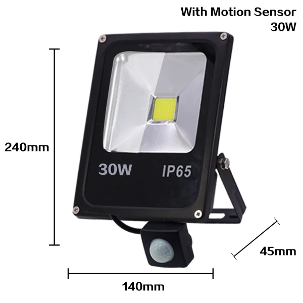 Светодиодный светильник с датчиком движения, водонепроницаемый IP65, 10 Вт, 30 Вт, 50 Вт, отражатель, прожектор, светильник, AC 220 В, foco, светодиодный светильник для наружного освещения - Испускаемый цвет: Motion Sensor 30W