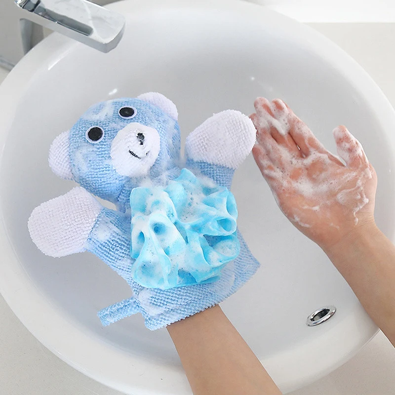 4-Pack мягкие детские перчатки для ванной милый мультфильм животное утка/собака/кролик/форма лягушки мытья тела рукавицы для новорожденных