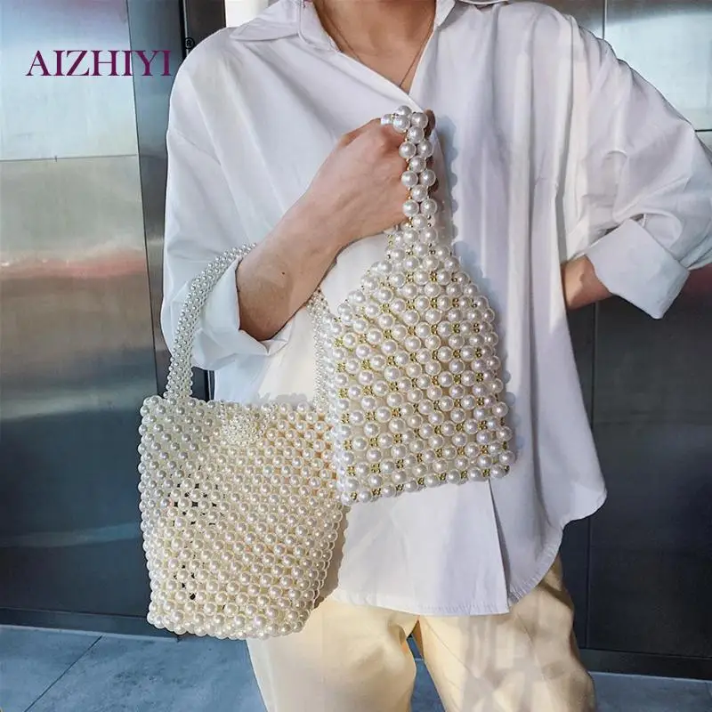 سيدة أنيقة أزياء صغيرة الكتف رسول حقيبة يد اللؤلؤ أنيقة النساء الإناث مخلب الخرزة الأعلى مقبض حقيبة للفتيات كيس الرئيسية