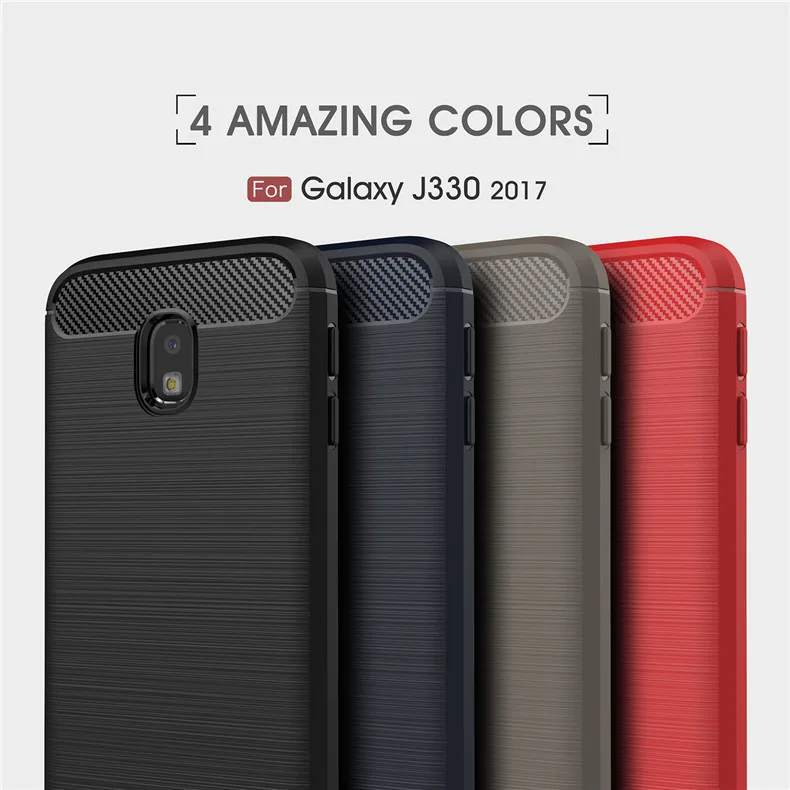 Для Samsung Galaxy j4plus j6prime j7 чехол из углеродного волокна TPU для телефона j530 j730 2017