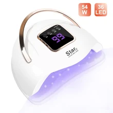 54 Вт Светодиодная УФ-лампа для ногтей с 36 шт. светодиодный s для маникюра гель Сушилка для ногтей сушильная лампа для полировки ногтей 30 s/60 s/90 s автоматический датчик маникюрные инструменты