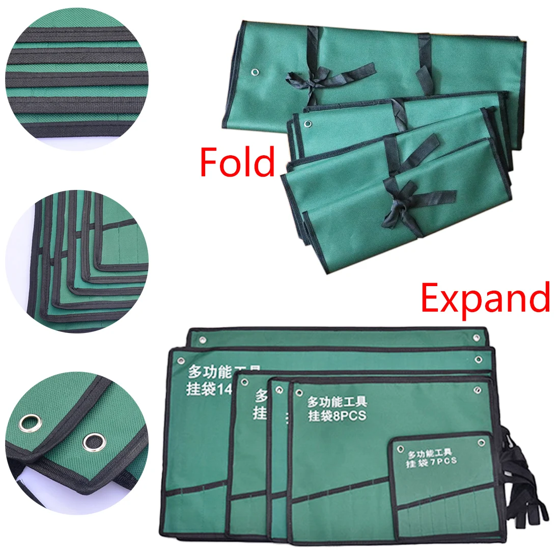 8 10 14 20 Pockets Roll Up Wrench font b Tools b font Storage font b