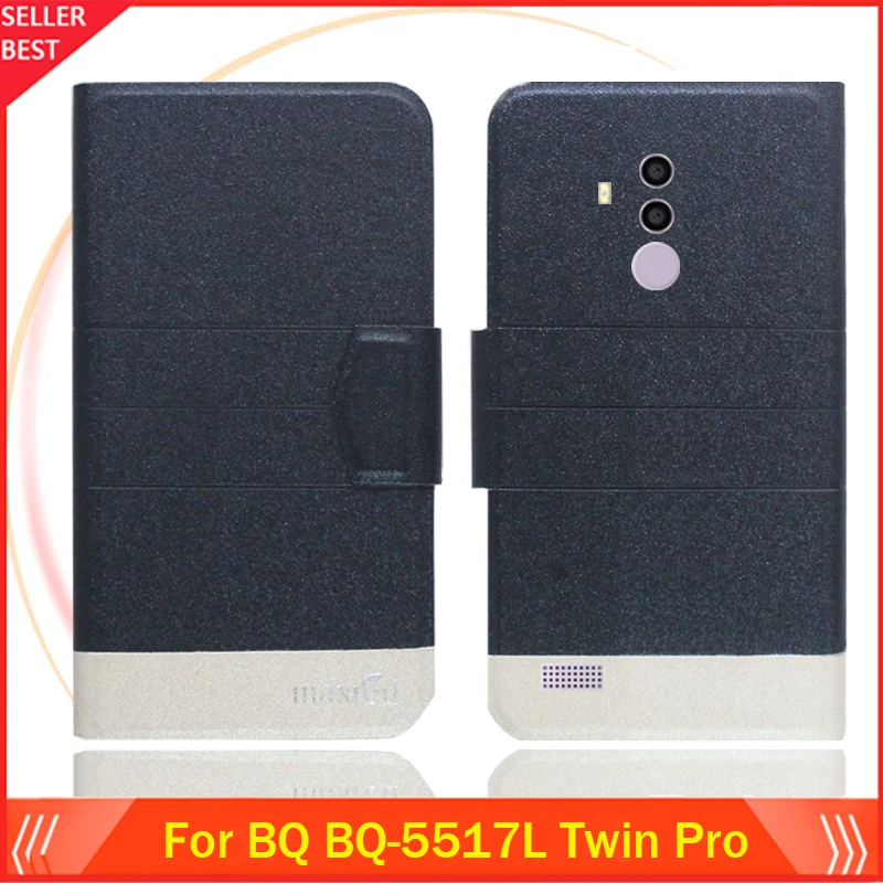 

5 Colors Hot!! BQ BQ 5517L Twin Pro Case Customize Ultra-thin Leather Exclusive Phone Cover Folio Book Card Slots Free Shipping