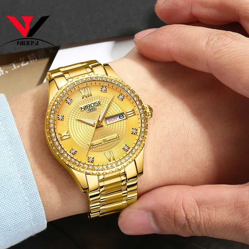 Montre Homme 2018 NIBOSI известный бренд роскошные часы мужские водонепроницаемые наручные