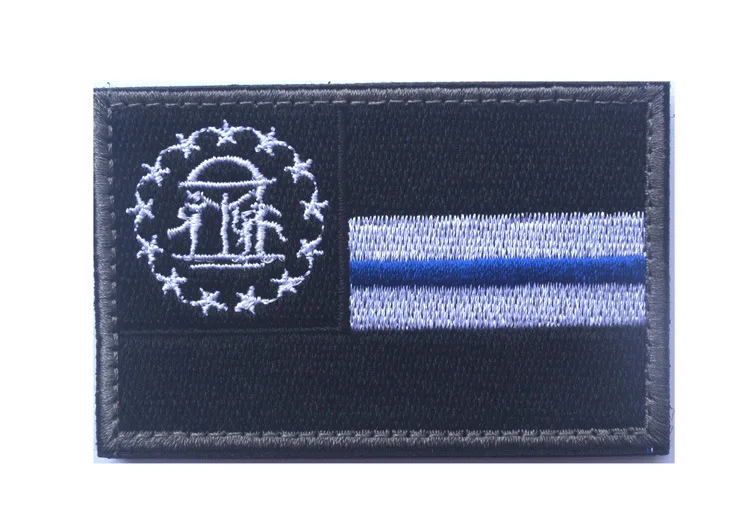 Пользовательский флаг штата Джорджия вышитая нашивка военного типа insignia армейский крючок США Патчи тактические для кепки куртки