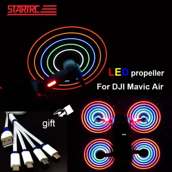 

DJI Mavic Air propellers LED Flash Propeller with USB Charger line Easy to mount secure For DJI Mavic air drone Accessories
