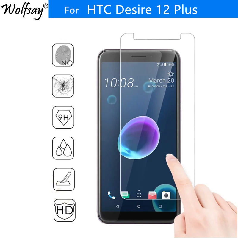 2 шт. для закаленного стекла HTC Desire 12 Plus защита экрана тонкая противовзрывная