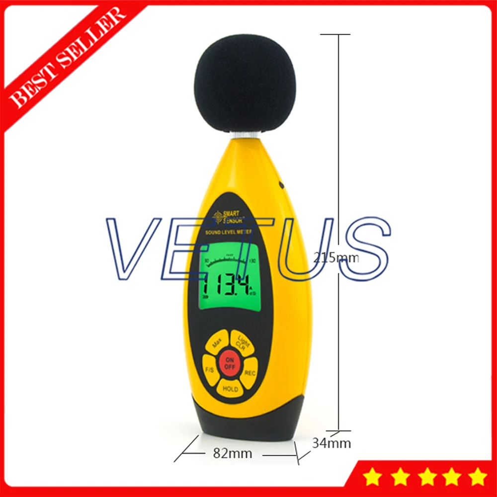 AR854 Portable Digital Sound Level meter With Measuring range 30 to