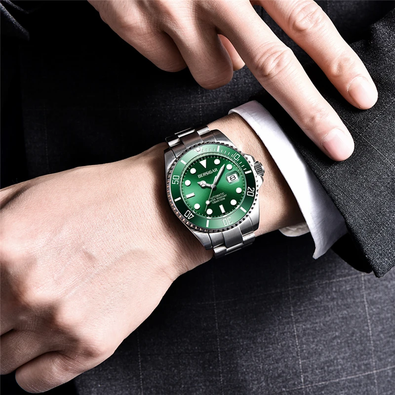 BERSIGAR الرجال التلقائي الميكانيكية ووتش الأعمال عارضة للماء ووتش الفاخرة الفولاذ المقاوم للصدأ حزام Relogio Masculino BERSIGAR الرجال التلقائي الميكانيكية ووتش الأعمال عارضة للماء ووتش الفاخرة الفولاذ المقاوم للصدأ حزام Relogio Masculino