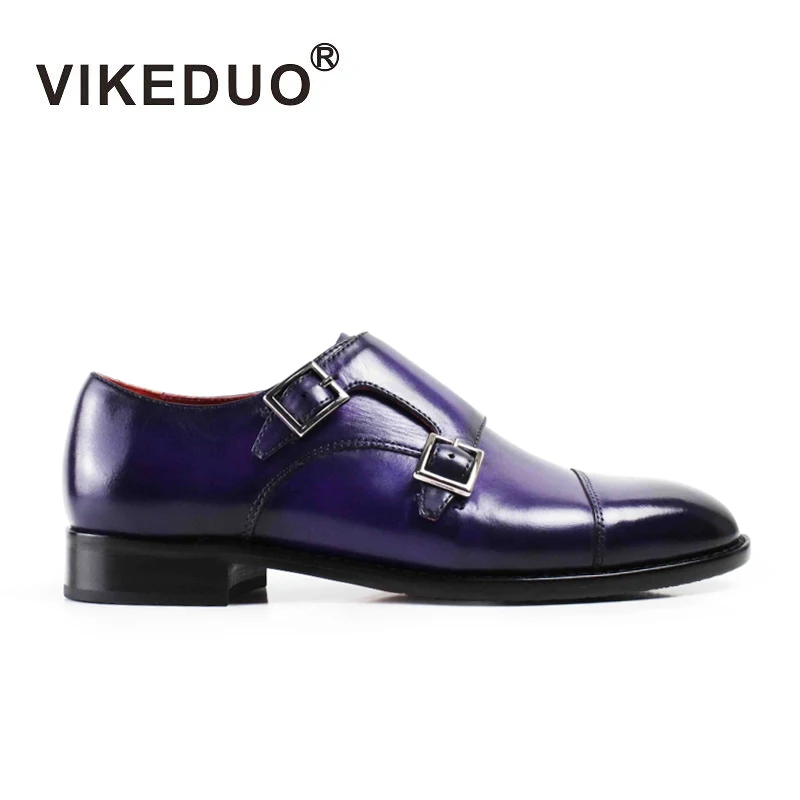 VIKEDUO/обувь из телячьей кожи фиолетового цвета с ремешком в виде монах; Новинка года; Модная элегантная женская обувь с пряжкой; модельные туфли; Patina; официальная обувь; Sapato Mujer