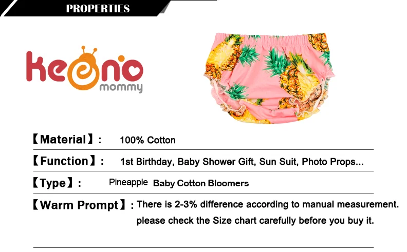 Pineapple Print Baby Bloomers Organic Cotton Baby Boy Girl Diaper Covers Toddler Bubble Shorts Summer Baby Sun Clothing (10)