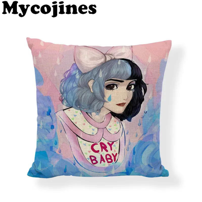 Наволочки для подушек Melanie Martinez Crybaby 45*45 см, для девочек, с рисунком облака, дождя, соски, дизайн, Офисная Автомобильная декоративная наволочка для подушки