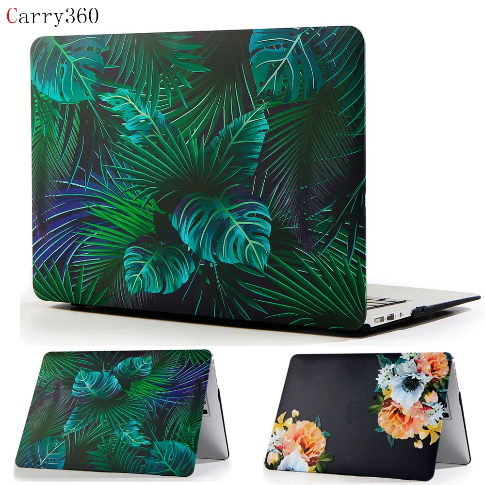 Жесткий чехол для ноутбука с принтом листьев нового Macbook pro13 15 сенсорной панелью