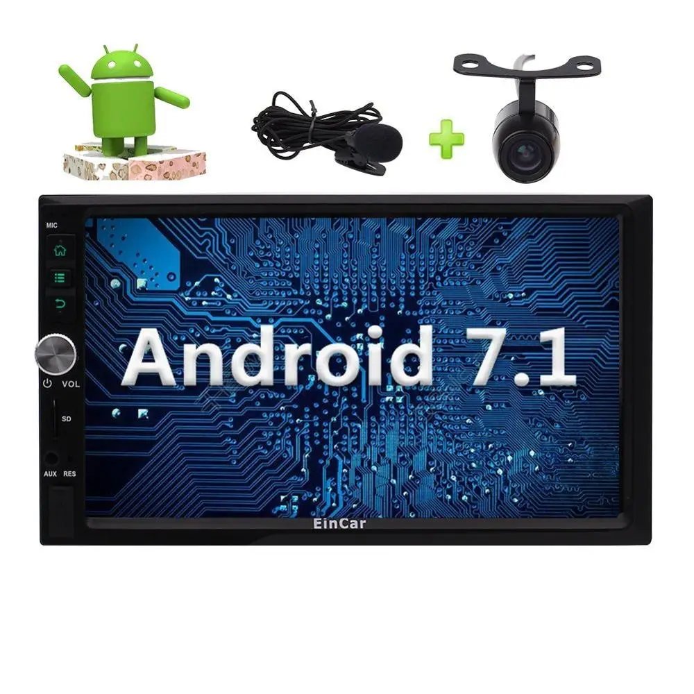 Backup Camera Android 7.1 Car Stereo 2din 7'' Autoradio Head Unit in