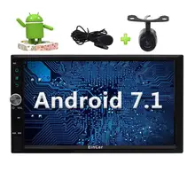 Backup Camera Android 7.1 Car Stereo 2din 7” Autoradio Head Unit in Dash 3D GPS Navigation FM AM RDS Radio+External Microphone