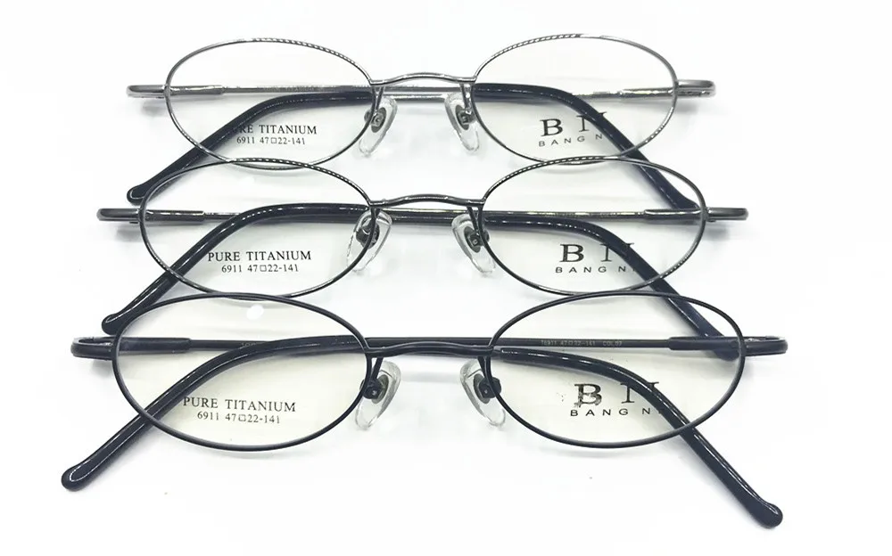 Легкие маленькие овальные оправы для очков из чистого титана, очки с полной оправой для близорукости, очки для мужчин и женщин, высокое качество