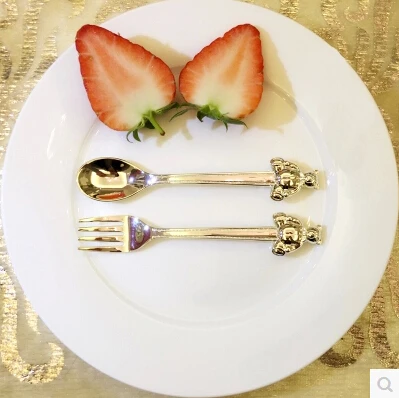 

7105S/F European style,Mini bear children's fork and spoon,tableware