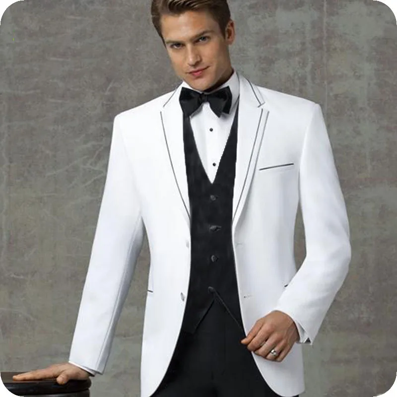 

Latest Coat Pant Design White Men Suits for Wedding Suits Slim Fit Formal Prom Man Blazer Groom Tuxedo Terno Masculino 3Pieces