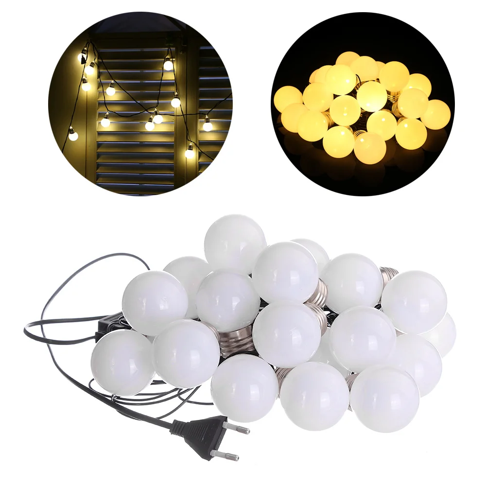 

Outdoor LED Christmas Fairy String Light 6m G45 20 Globe Connectable Festoon Ball Party 2 Color #1A30739#