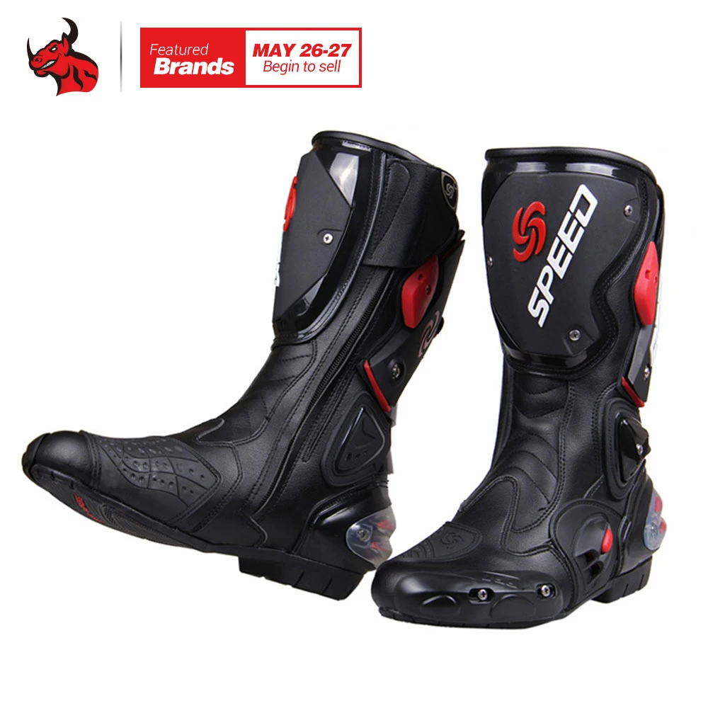 Riding Tribe Motorcycle Boots Men Motocross Off-Road Motorbike Shoes PU Leather Moto Boots SPEED Racing Dirt Bike Boots Black riding tribe motorcycle waterproof boots pu leather rain botas racing professional speed racing botte motorcross motorbike boots