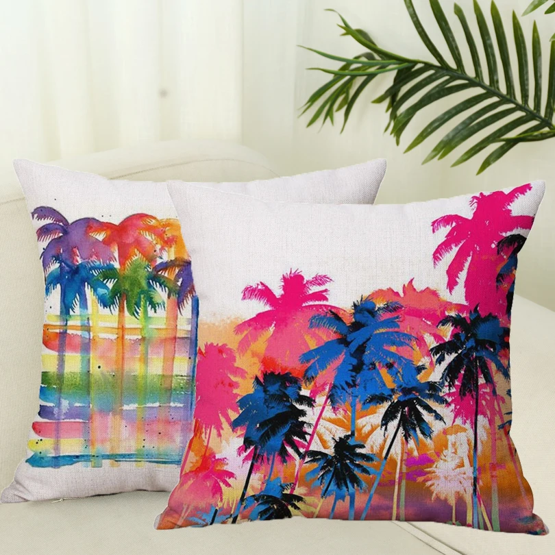 3D Stereo Tropical Palm Tree Pattern Pillow Cases Decorative Pillow