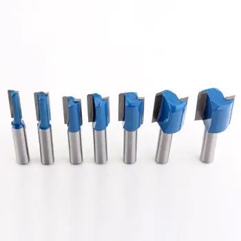 

7PC 8mm Shank high quality Straight/Dado Router Bit Set 6,8,10,12,14,18,20mm Diameter Wood Cutting Tool