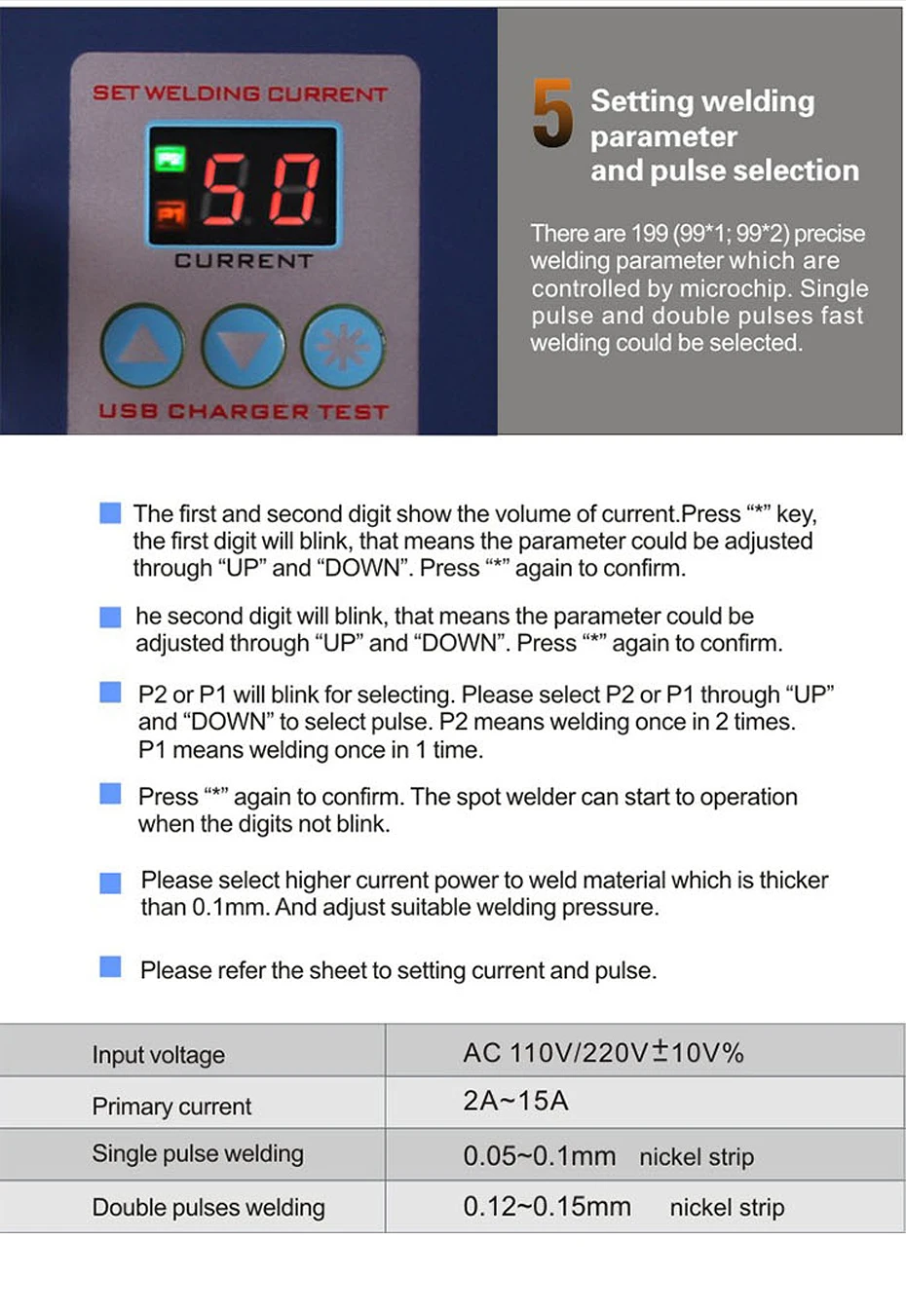 Новый SUNKKO 737U сварочно-точечная машина 2.8KW двойной импульсный батарея точечной сварки зарядка через usb тесты 18650 батарея пакет сварщик