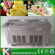 Fried Ice Cream Roll Machine with double Japan Compressor