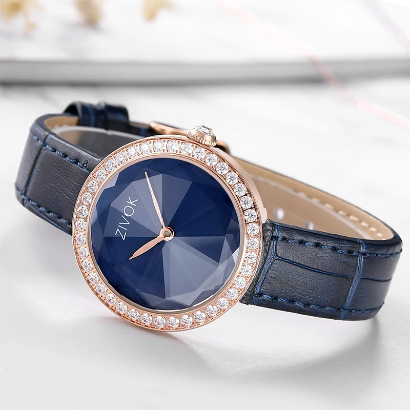 

zivok Diamond Women Watches with Miyota Movement Genuine Leather Strap Ladies Quartz Watch Women Zegarek Damski Relogio Feminino