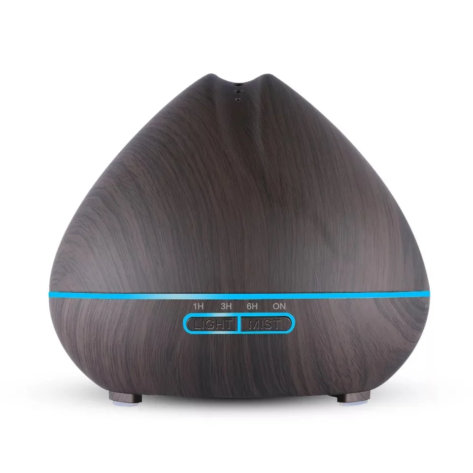 

550ML Aromatherapy Essential Oil Diffuser Wood Grain Aroma Diffuser LED Lights Ultrasonic Air Humidifier For Home Office