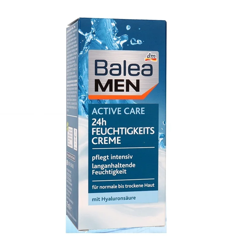 Balea Men 24H Moisturizing Day Active Care Cream Hyaluronic Acid Long-lasting Moisture for Dry Skin Easily absorbed No greasing | Красота и