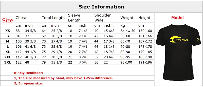 Men t shirt size update