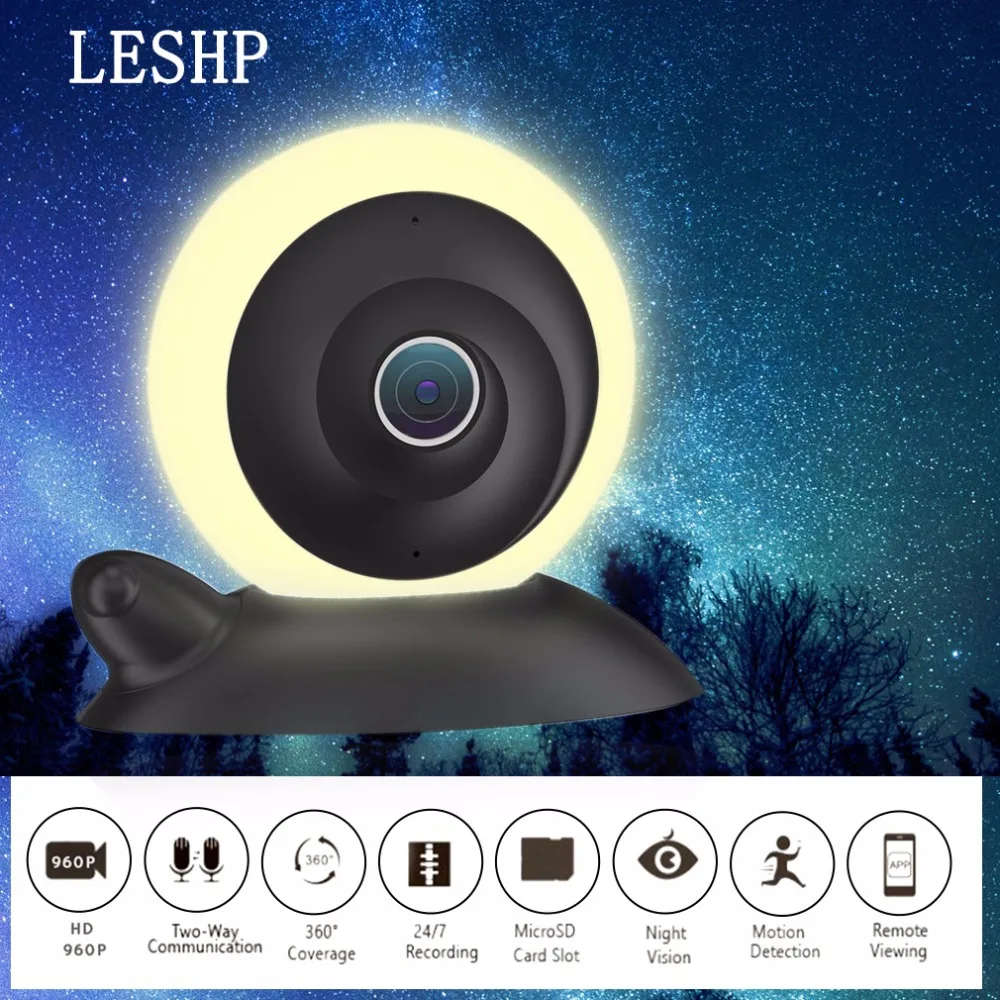 

Panoramic HD Wifi Secirity ip Camera voice intercom Night Vision Camera Motion Detection Remote Viewing Monitor with night light