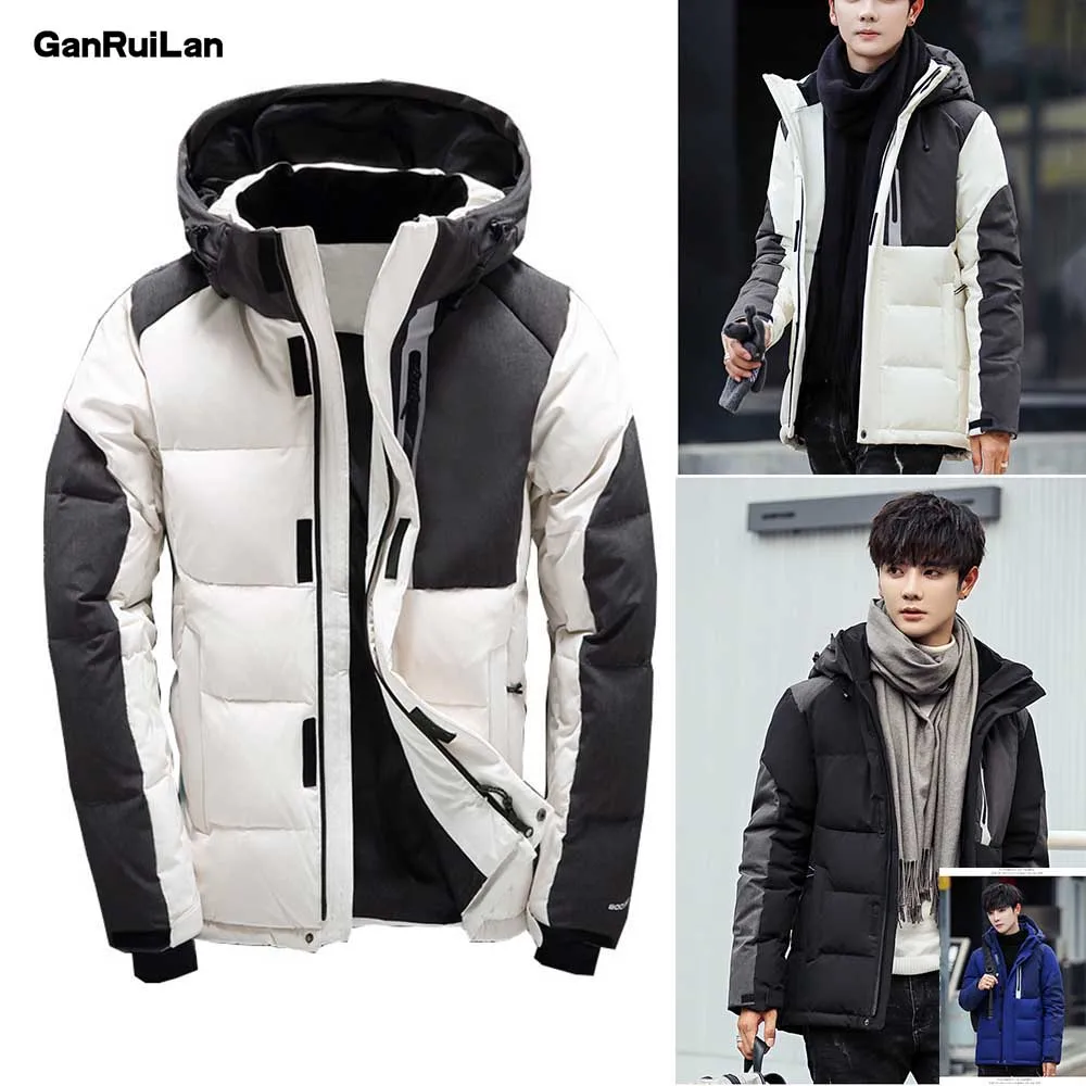

2019 New Men Winter Thick Duck Down Jacket Men Hooded Down waterproof snow Coat Warm Quality Male Casual Outerwer Down Parkas