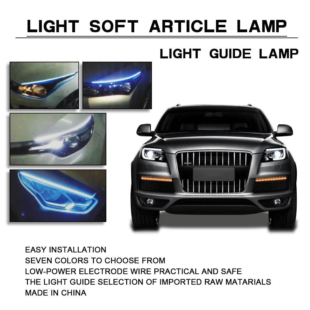 MODERN CAR 2Pcs 30/45/60cm Flow LED Strip Light Slim Flexible Turn Signal DRL Day Light Flowing Daytime Running Light Waterproof MODERN CAR 2Pcs 30/45/60cm Flow LED Strip Light Slim Flexible Turn Signal DRL Day Light Flowing Daytime Running Light Waterproof