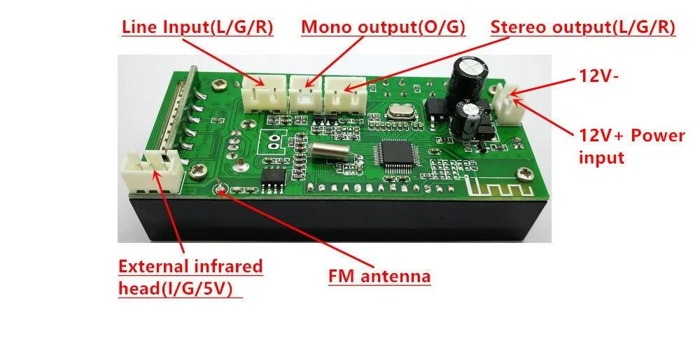 1 шт. синий экран стерео выход Bluetooth микшер Аудио Автомобильный MP3 декодер плата 7-16 В AC и DC двойной