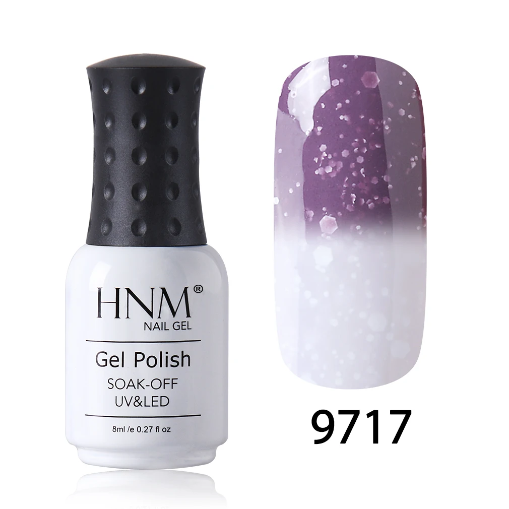 HNM 8 мл Снежинка Thremal УФ-гель для ногтей Полупостоянный светодиодный лак для ногтей Впитывается от изменения цвета Гибридный лак Эмаль - Цвет: 9717