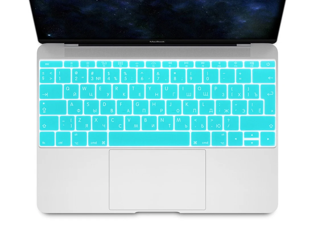 HRH русская Великобритания силиконовая клавиатура кожного покрытия для Macbook Pro 1" A1708( выпуск без сенсорной панели) для Macbook 12" A1534 retina