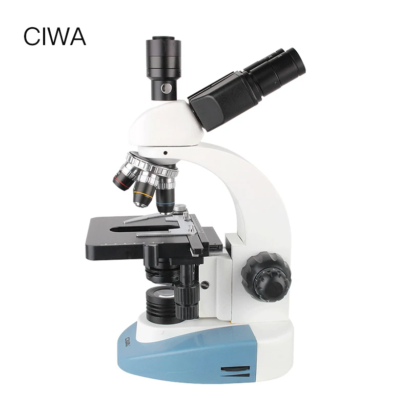 CIWA Профессиональный биологический 40X-1600X микроскоп бинокулярный бинокль HD научный эксперимент светодиодный монокулярный микроскоп