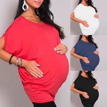 

vetement femme 2019 Pregnant maternity tops and blouses clothes O-Neck Pure Color Short Sleeve T-shirt Pregnant Blouse Tops