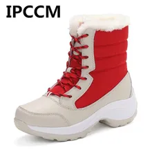 IPCCM Для женщин ботинки теплые зимние ботинки женская обувь Ботильоны botas хлопок Водонепроницаемый зимняя обувь модные