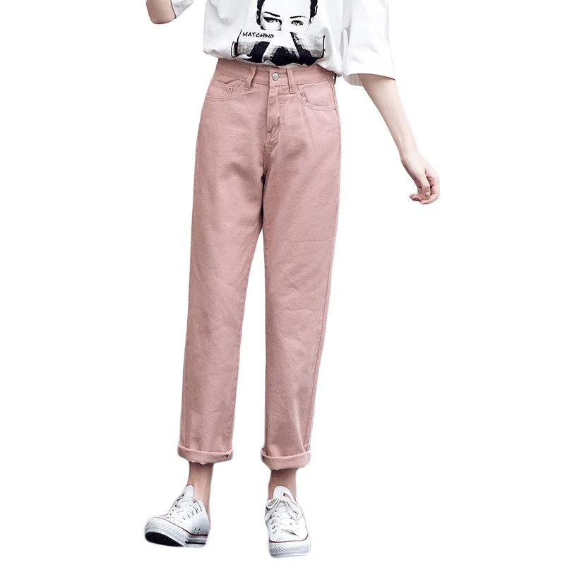 Fall White Mom Jeans Vintage High Waisted Wide Leg Jeans Women Cropped Baggy Straight Leg Jeans Chic Casual Denim Pants