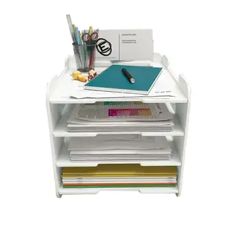 Desk Organizer Diy Document Trays White File Holder 4 Layers Wood Desk Organizer Diy Document Trays White
