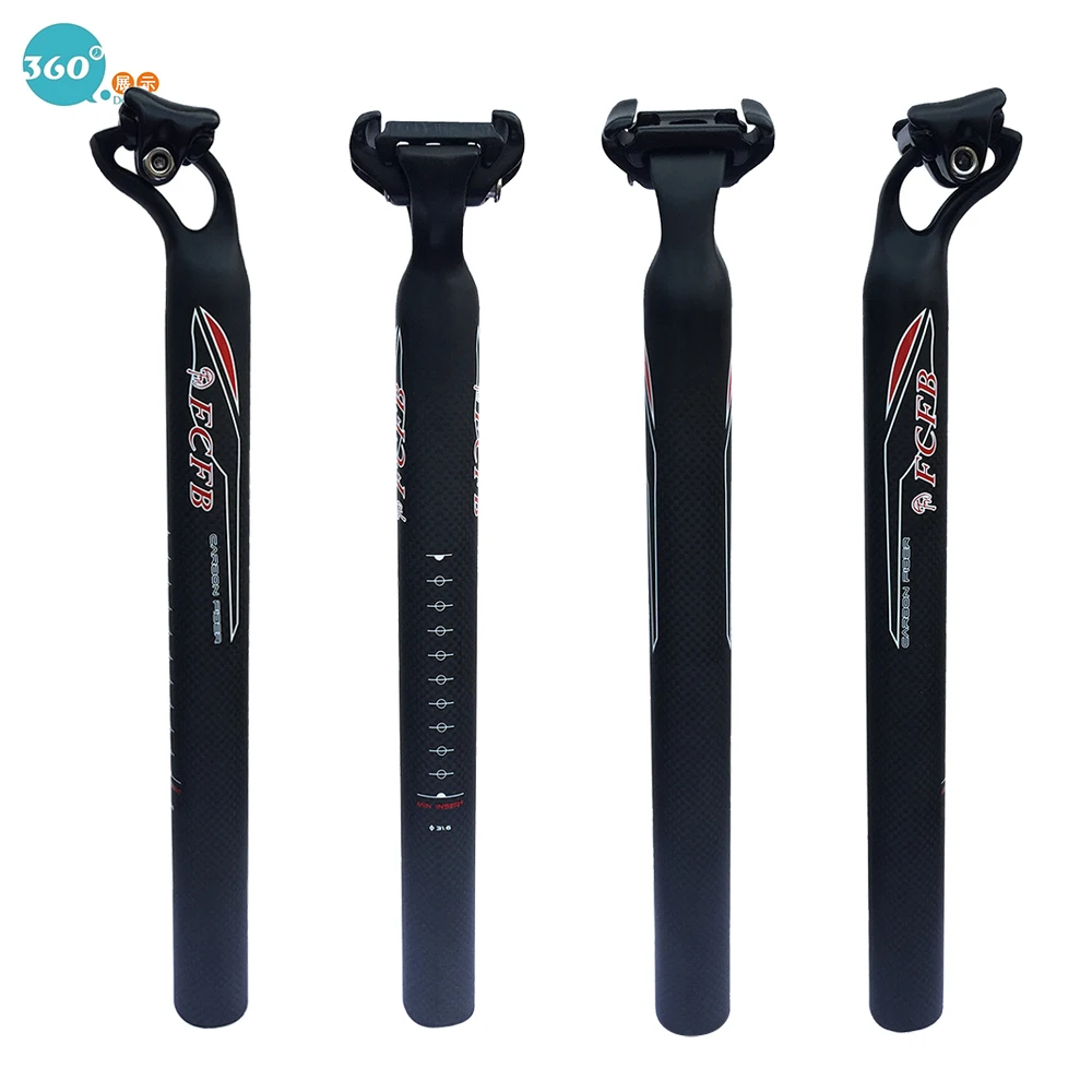 FCFB matt seatpost glossy sticker 3K full carbon fiber MTB bike saddle