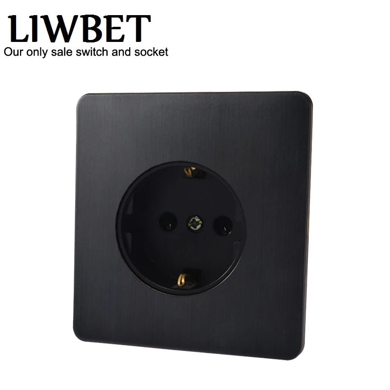 

EU standard 16A wall socket and black color Stainless Steel panel outlet