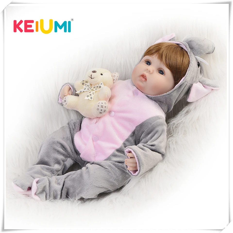 KEIUMI Косплей Слон Reborn baby Dolls DIY Toys 17 дюймов Реалистичная силиконовая кукла для