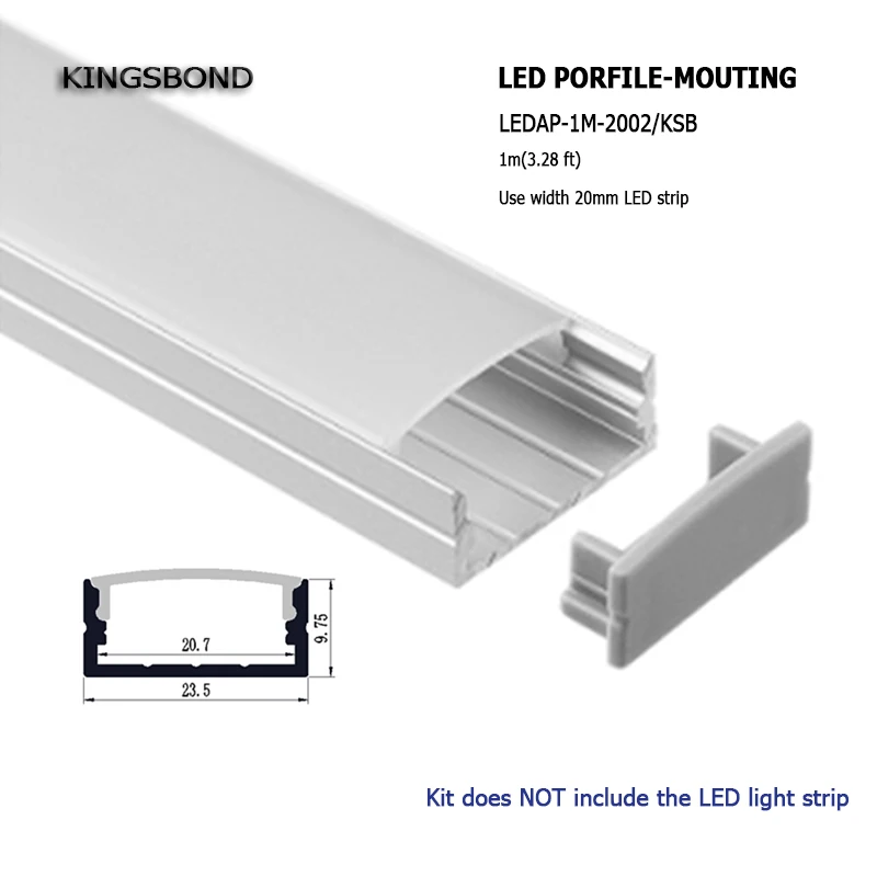 

10pcs 1meter 10mm deep LED Aluminum profile with flange for LED Bar light double rows led width 15mm-20mm
