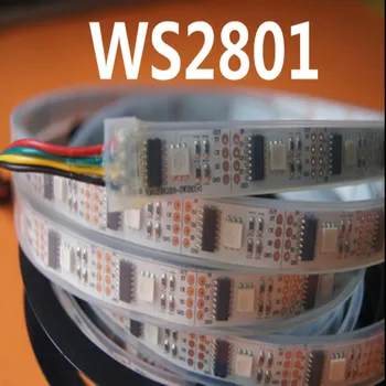 

WS2801 5M DC5V Non-wateproof 5050 smd rgb strip Individually addressable 32leds/m Arduino development ambilight TV